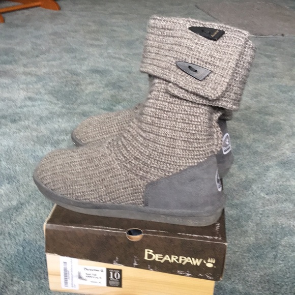 BearPaw Shoes - Bear paw tall knit boot gray